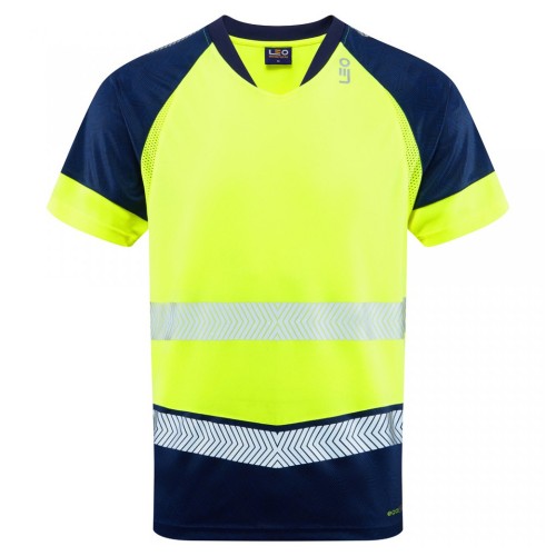 Leo Workwear Forda Class 1 Hi-Vis Yellow / Navy T-Shirt Leo Workwear Forda Class 1 Hi-Vis Yellow / Navy T-Shirt